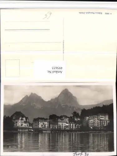 495655,Brunnen Teilansicht Bergkulisse Kt Schwyz