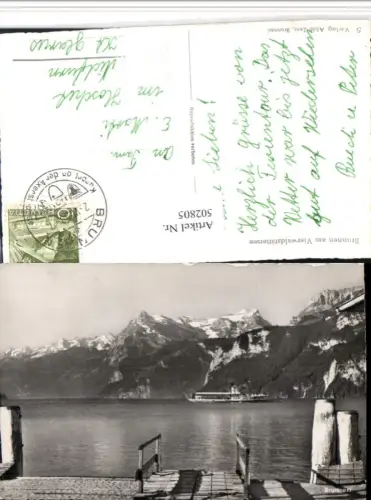 502805,Brunnen am Vierwaldstättersee Dampfer Bergkulisse Kt Schwyz