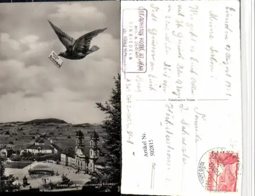 502815,Einsiedeln Kloster Kirche Schwalbe Vogel Kt Schwyz