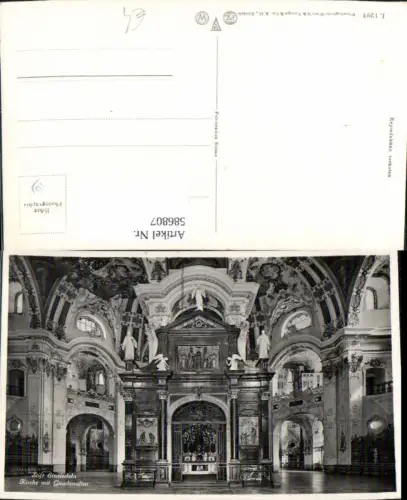 586807,Foto Ak Einsiedeln Stift Kloster Kirche m. Gnadenaltar Altar Innen Switzerland
