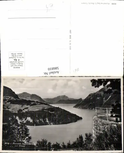 586810,Foto Ak Morschach Blick v. Axenstein auf Seelisberg u. Pilatus Switzerland