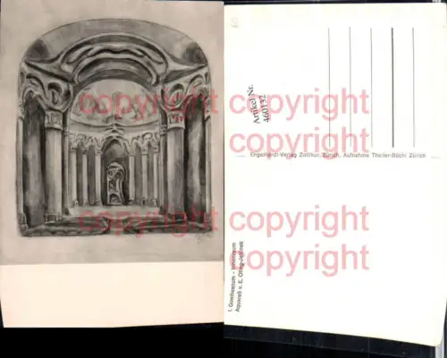 460132,Künstler AK E. Oling-Jellinek Dornach Goetheanum Innenansicht Kt Solothurn