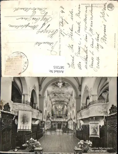 587215,Foto Ak Basilika Mariastein Chor u. Orgel Metzerlen-Mariastein Switzerland