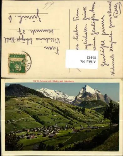 86142,Alt St Johann mit Säntis und Schafberg Kt St Gallen