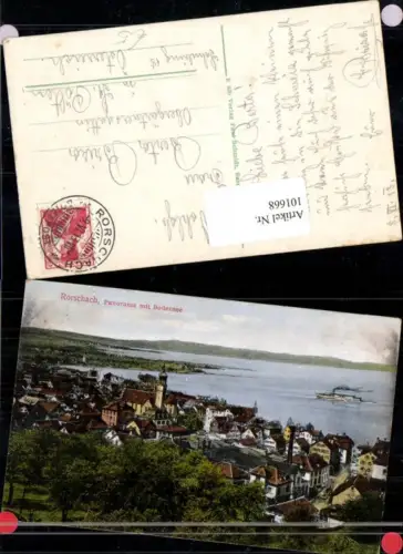 101668,Rorschach Panorama mit Bodensee Kt St Gallen