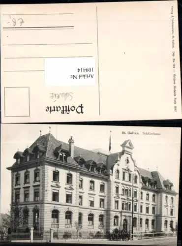 109414,St Gallen Schülerhaus Leute Schüler Schulhaus Kt St Gallen 1907