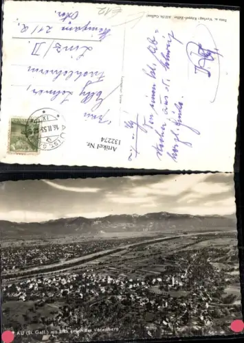 132274,Au m. Blick geg d. Vorarlberg Heerbrugg Totale 1953 Kt. St Gallen