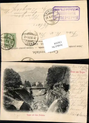 136354,Gruss aus Ragaz m. Falkniss 1900 Kt St Gallen