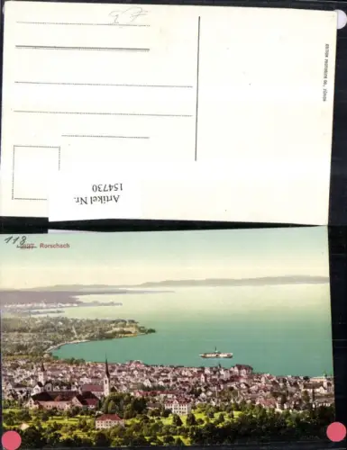 154730,Rorschach Ansicht m. Schiff Dampfer Kt St Gallen