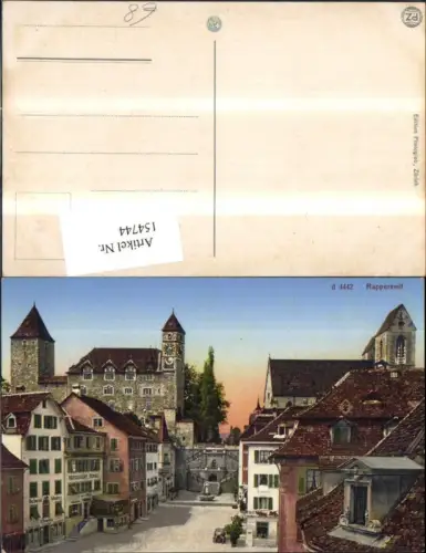 154744,Rapperswil Ansicht Restaurant Rössli u. Falkenburg Automobil Kt St Gallen