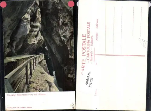 154750,Pfäfers Eingang Taminaschlucht Schlucht Kt St Gallen