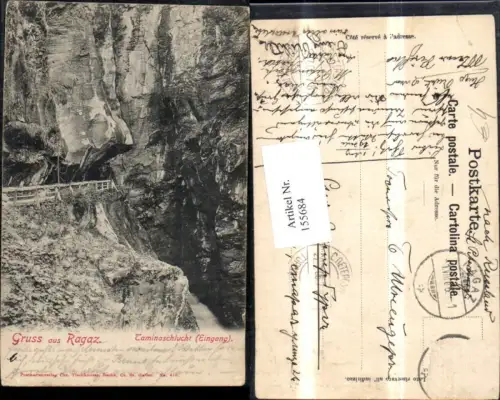 155684,Ragaz Taminaschlucht Eingang Kt St Gallen