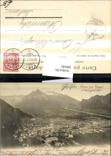 200581,Gruß aus Ragaz Rheintal Totale Kt St Gallen