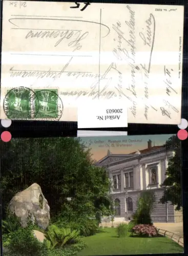 200603,St Gallen Museum m. Denkmal v. Dr. B. Wartmann