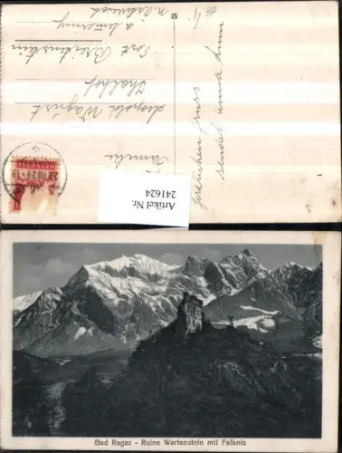241624,Bad Ragaz Ruine Wartenstein m. Falknis Kt St Gallen