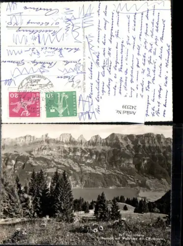 242339,Flumserberg Aussicht auf Wallensee m. Churfirsten Bergkulisse Kt St Gallen