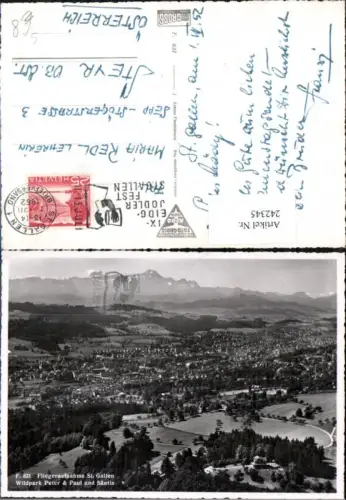 242345,St. Gallen Totale Wildpark Peter u. Paul u. Säntis Fliegeraufnahme 831 9. Eidg. Jodler Fest