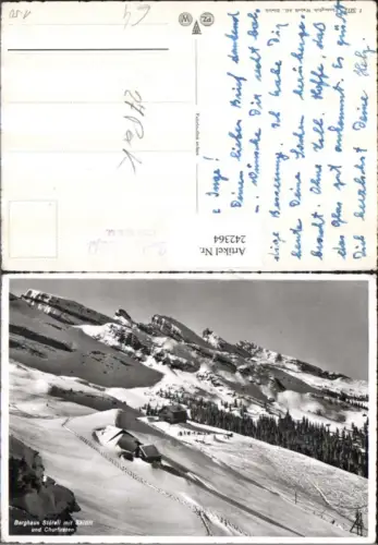 242364,Berghaus Stöfeli m. Skilift u. Churfirsten Winterbild Kt St Gallen