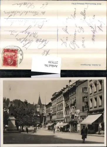 277539,St. Gallen Marktgasse Straßenansicht Geschäfte Musikhaus Denkmal Kirchenturm