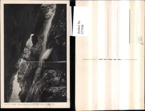 277548,Mitte der Taminaschlucht Schlucht b. Bad Pfäfers Kt St Gallen