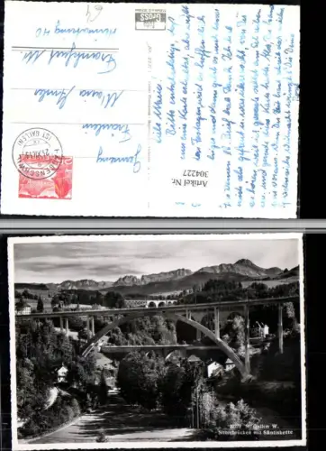 304227,St Gallen Sitterbrücken Brücken m. Söntiskette Bergkulisse
