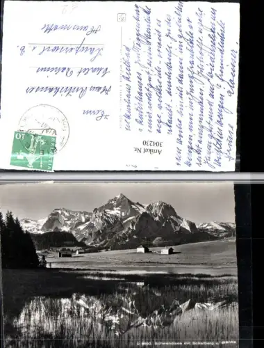 304230,Schwendisee See m. Schafberg u. Säntis b. Wildhaus Bergkulisse Kt St Gallen