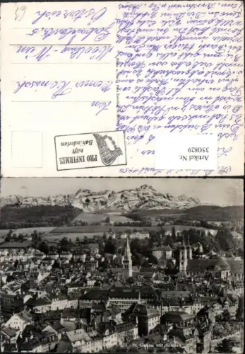 350829,St Gallen Totale m. Säntis Bergkulisse