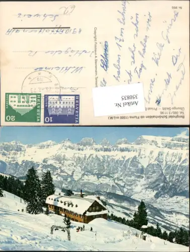 350835,Berghotel Schönhalen ob Flums Bergkulisse Winterbild Kt St Gallen