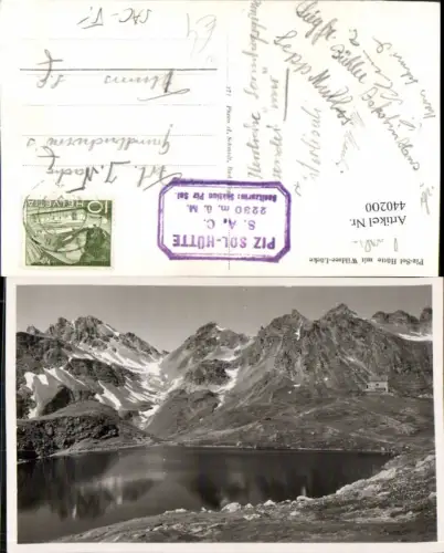 440200,Piz Sol-Hütte Berghütte m. Wildsee-Lücke Bergkulisse Kt St Gallen