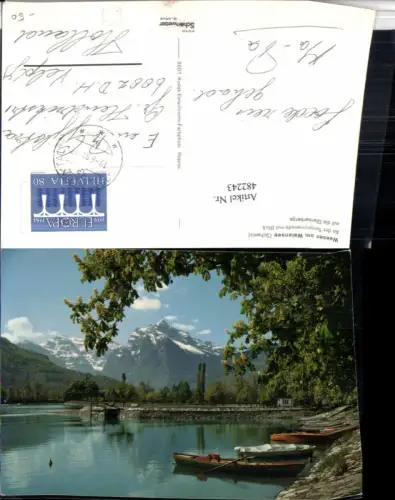 482243,Weesen am Walensee Boote Bergkulisse Kt St Gallen