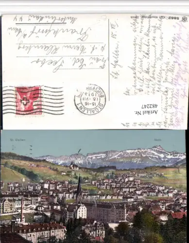482247,St. Gallen Totale m. Säntis Bergkulisse
