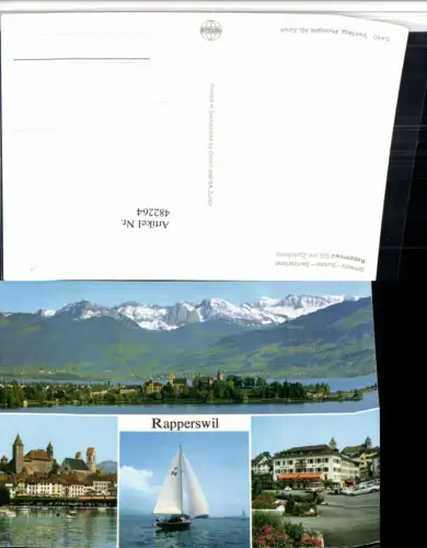 482264,Rapperswil am Zürichsee Totale Segelboot Mehrbildkarte Kt St Gallen