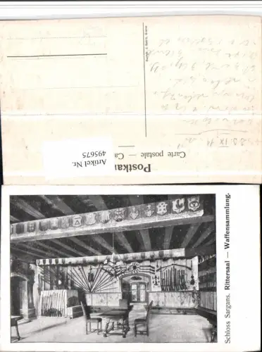 495675,Schloss Sargans Rittersaal Waffensammlung Kt St Gallen