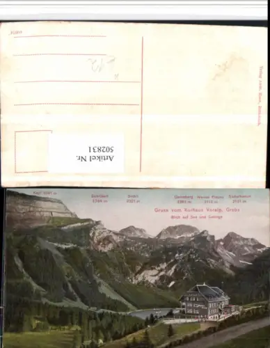502831,Grabs Kurhaus Voralp m. See u. Gebirge Bergkulisse Kt St Gallen