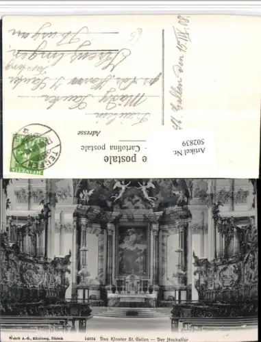 502839,St. Gallen Kloster Kirche Innenansicht Hochaltar