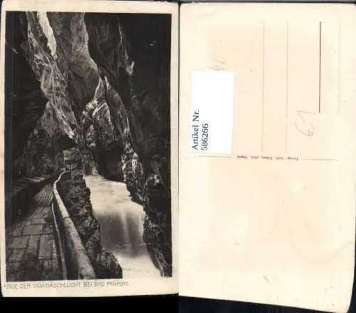 586266,Ende d. Taminaschlucht b. Bad Pfäfers Pfäfers Switzerland
