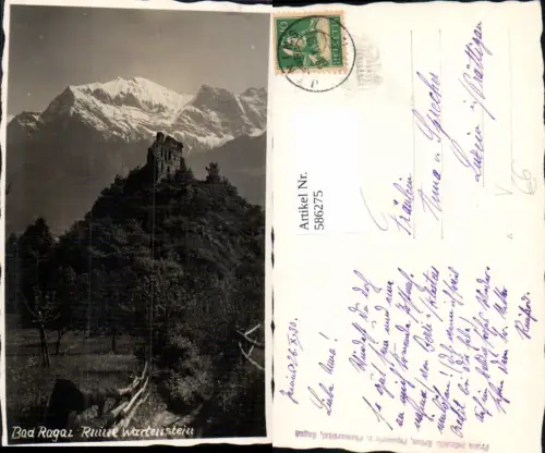 586275,Foto Ak Bad Ragaz Ruine Wartenstein Switzerland pub Franz Schmidts Erben