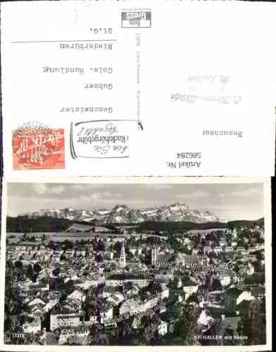586284,Foto Ak St Gallen m. Säntis Teilansicht Switzerland