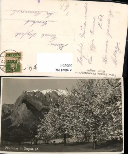 586354,Foto Ak Bad Ragaz Frühlling Baumblüte Switzerland pub Edm. Fetzer 35