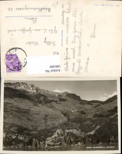 586360,Foto Ak Amden m. Mattstock u. Walensee Switzerland