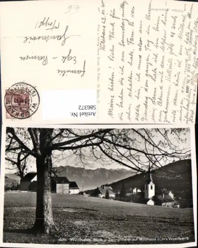 586372,Foto Ak Wildhaus Blick v. Zwingliheim auf Wildhaus u. Ins Vorarlberg Switzerland