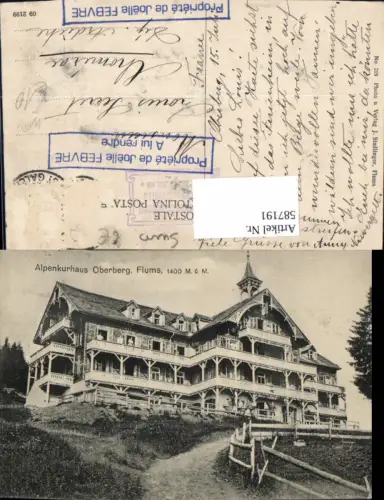 587191,Foto Ak Alpenkurhaus Oberberg Flums Switzerland