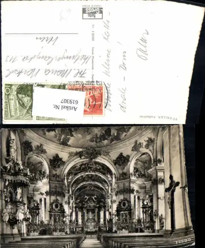 619307,Foto Ak St Gallen Kathedrale Innenansicht