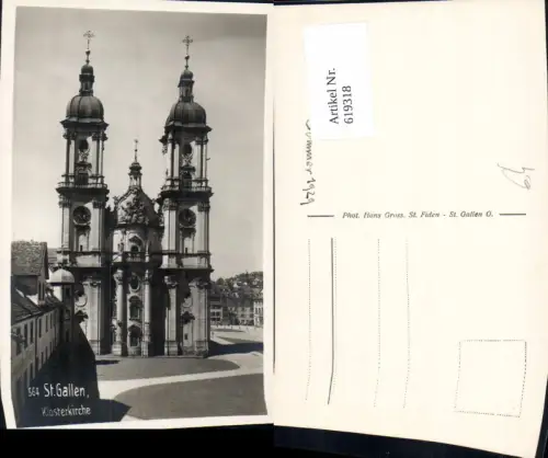 619318,Foto Ak St Gallen Klosterkirche Stiftskirche Kirche Ansicht