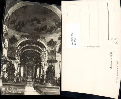 619319,Foto Ak St Gallen Hochaltar i. d. Klosterkirche