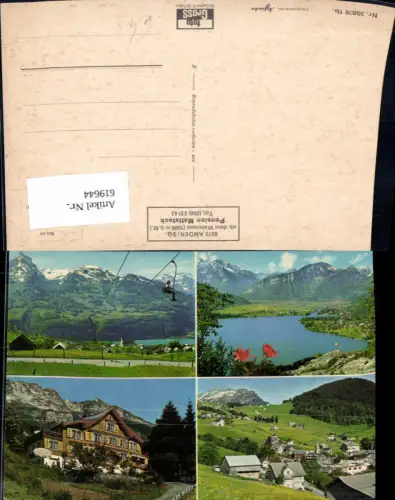619644,Mehrbild Ak Amden ob d. Walensee Pension Mattstock Sessellift