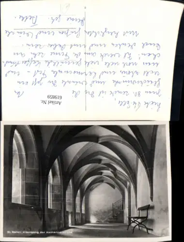 619859,Foto Ak St Gallen Kreuzgang d. Katharinenkirche Kirche