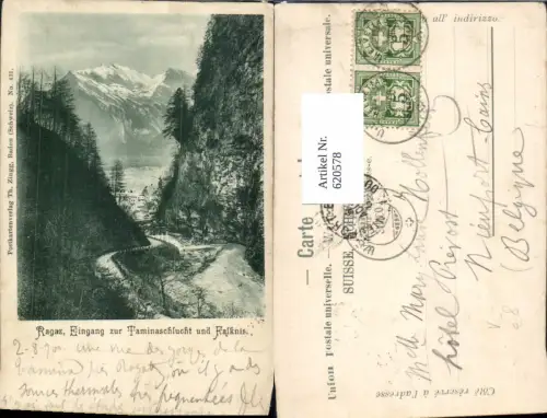620578,Ragaz Bad Ragaz Eingang zur Taminaschlucht u. Falknis pub Th. Zingg 431