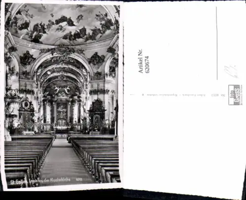 620674,Foto Ak St Gallen Inneres d. Klosterkirche Kirche Innenansicht