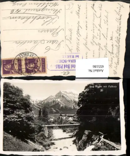 655186,Foto Ak Bad Ragaz mit Falknis Brücke